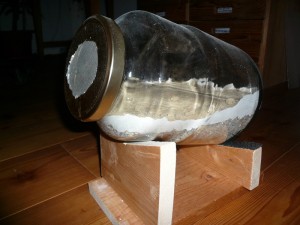 flavus1 (3).JPG (162.03 KiB) 5796 mal betrachtet Unten in die Gläser hab ich Kies getan, darauf eine Schicht Gips und das Ganze mit Sand-Lehm bestreut